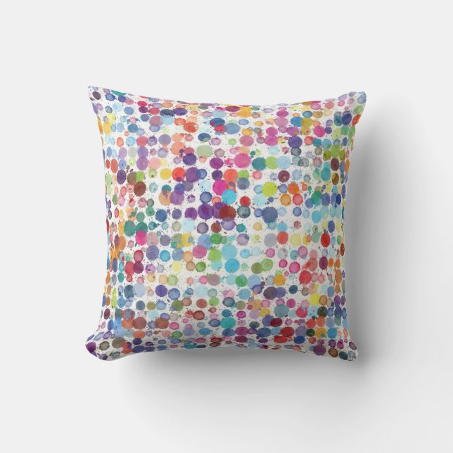 Multi-coloured Polka Spot Pillow (Front)