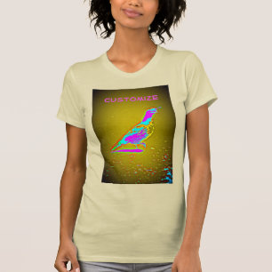 Multi-coloured quail design T-Shirt