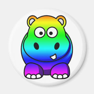 Multi Coloured , Rainbow Hippo Magnet