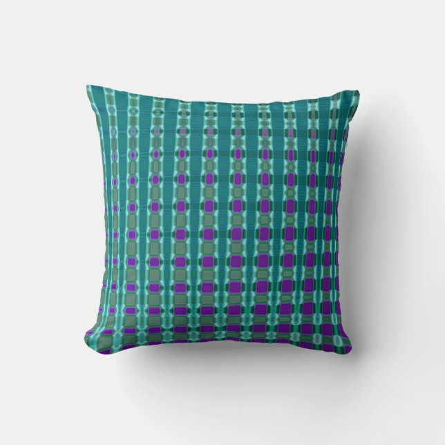 Multi-coloured Retro Pattern Cushion (Front)