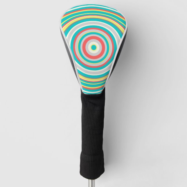 Multi-Coloured Ring/Circle Pattern Golf Head Cover (Front)