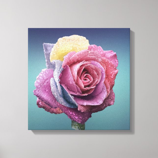 Multi Coloured Rose Canvas Print (Front)