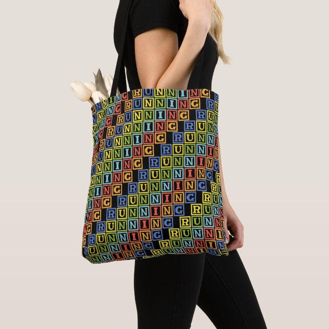 Multi-coloured running sport tote bag (Close Up)