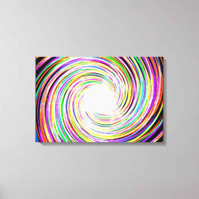 Multi Coloured Spark Swirl Canvas Print (Front)
