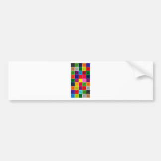 Multi Coloured Squares and Stripes Girly Bumper Sticker
