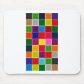 Multi Coloured Squares and Stripes Girly Mouse Mat