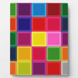 Multi Coloured Squares and Stripes Girly Plaque