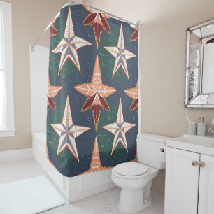 Multi-coloured Star Fish Design  Shower Curtain