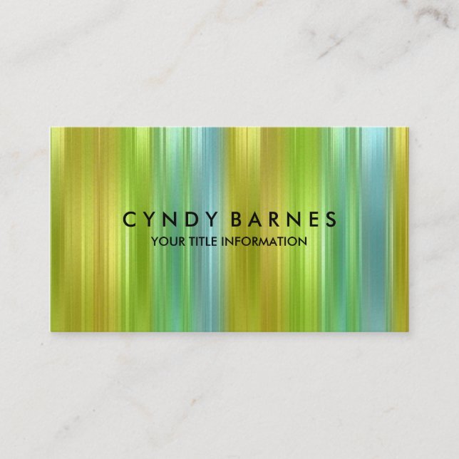 Multi Coloured Stripe Sheen Business Card (Front)