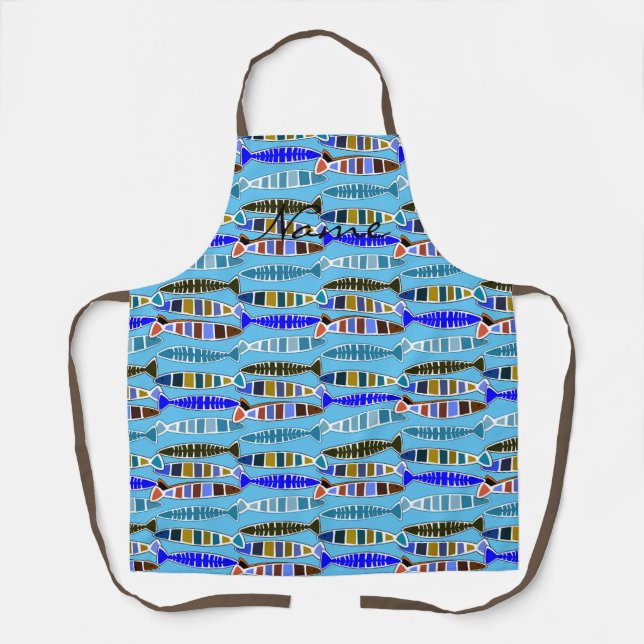 Multi-coloured striped fish Thunder_Cove  Apron (Front)