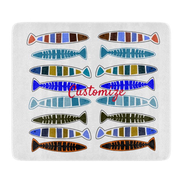 Multi-coloured striped fish Thunder_Cove Cutting Board (Front)