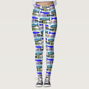 Multi-coloured striped fish Thunder_Cove Leggings