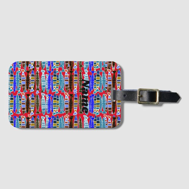 Multi-coloured striped fish Thunder_Cove   Luggage Tag (Front Horizontal)