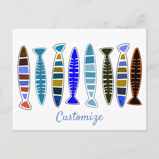 Multi-coloured striped fish Thunder_Cove Postcard (Front)