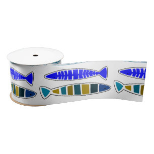 Multi-coloured striped fish Thunder_Cove Satin Ribbon