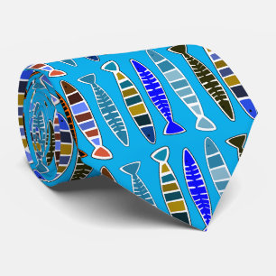 Multi-coloured striped fish Thunder_Cove Tie