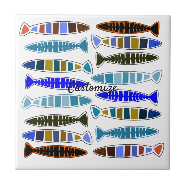 Multi-coloured striped fish Thunder_Cove Tile (Front)