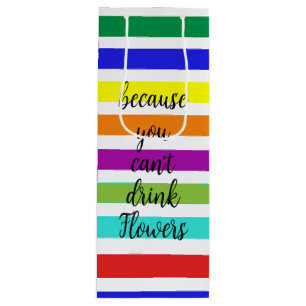 Multi Coloured Striped Wine Bag