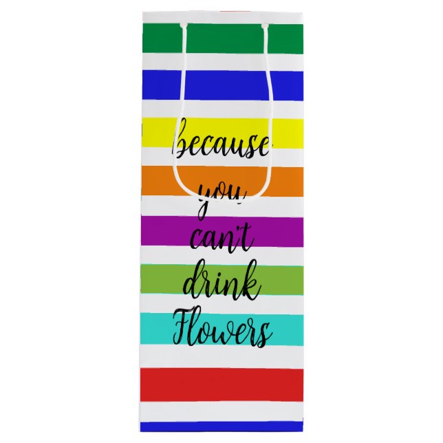 Multi Coloured Striped Wine Bag (Front)