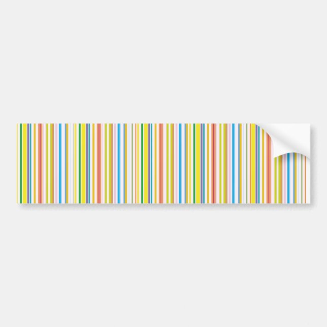 Multi Coloured Stripes Bumper Sticker (Front)
