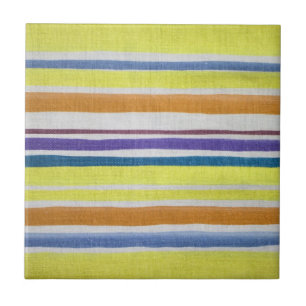 Multi-coloured Stripes Ceramic Tile
