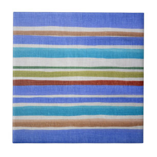 Multi-coloured Stripes Ceramic Tile