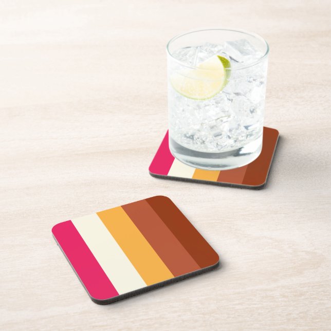 Multi Coloured Stripes Coaster (Right Side)