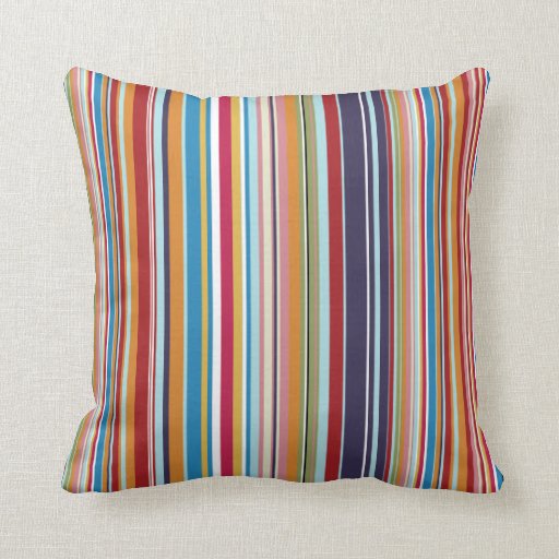 Image of Multi-coloured stripes Cushion
