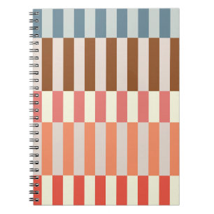 Multi-coloured stripes design pattern notebook