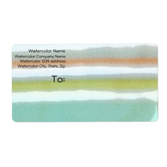 Multi-coloured stripes, film grain, watercolor shipping label
