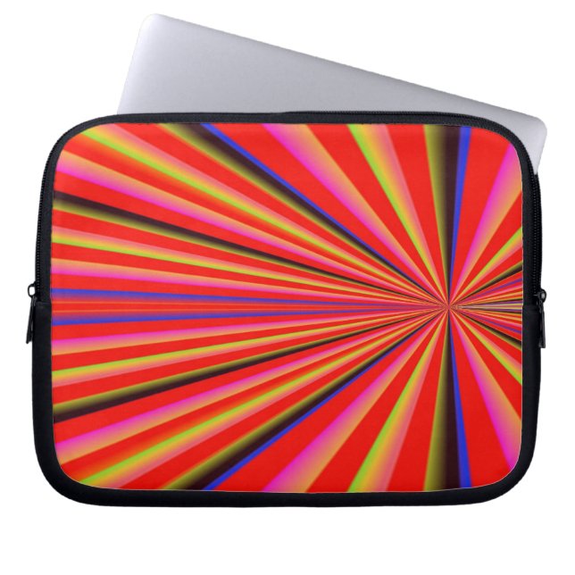 Multi coloured sunburst laptop sleeve (Front)