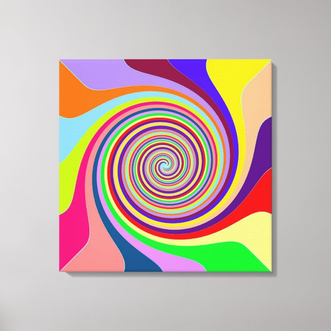 Multi-coloured Swirl Wrapped Canvas Print (Front)