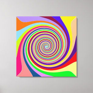 Multi-coloured Swirl Wrapped Canvas Print