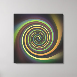 Multi-coloured Swirl Wrapped Canvas Print