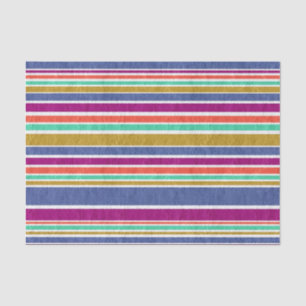 Multi-Coloured Textile Stripes Tissue Paper