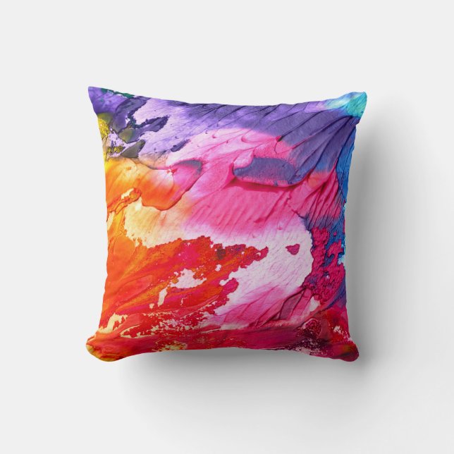 Multi coloured throw pillow. cushion (Front)