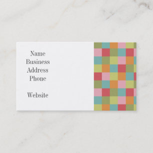 Multi Coloured Tiles Quilt Squares Colourful Plaid Business Card
