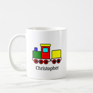Multi Coloured Train Personalised Coffee Mug