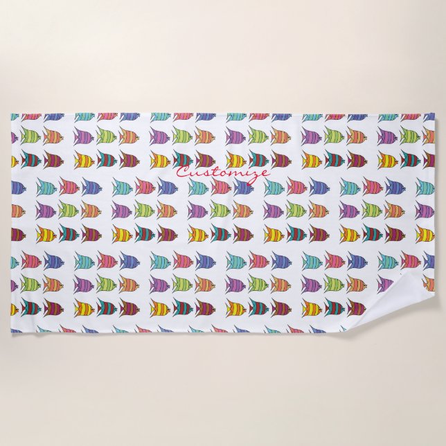 Multi-coloured Tropical Fish Thunder_Cove  Beach T Towel (Front)