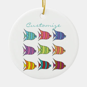 Multi-coloured Tropical Fish Thunder_Cove Ceramic Tree Decoration