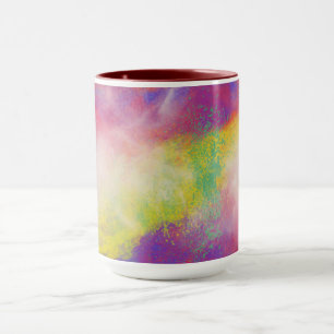 Multi coloured two toned coffee mug. mug