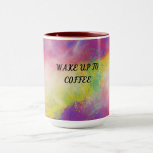 Multi coloured two toned coffee mug. mug