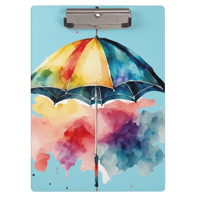 Multi-Coloured Umbrella  Clipboard (Front)