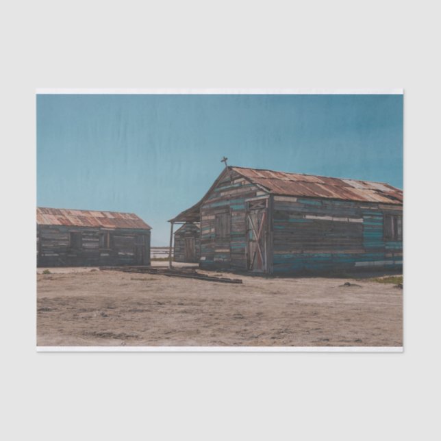 Multi-Coloured Wood Barn with Christian Cross Tissue Paper (Front)