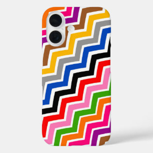 Multi Coloured Zigzag Chevron Pattern Design  iPhone 16 Case