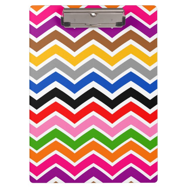 Multi Coloured Zigzag Chevron Pattern Design  Clipboard (Front)