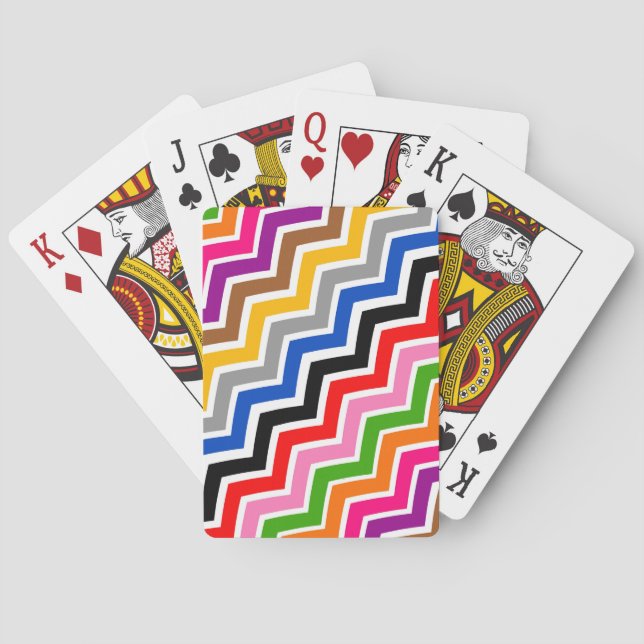 Multi Coloured Zigzag Chevron Pattern Design  Playing Cards (Back)