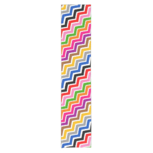 Multi Coloured Zigzag Chevron Pattern Design  Short Table Runner