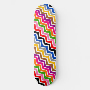 Multi Coloured Zigzag Chevron Pattern Design  Skateboard
