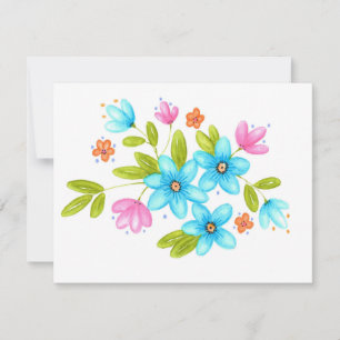 Multi Colourful Watercolor Bouquet Card